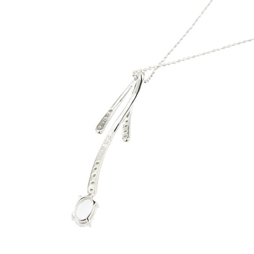Collier Collier - Pendentif en or blanc 18 ct avec topaze et diamants 58 Facettes 41468