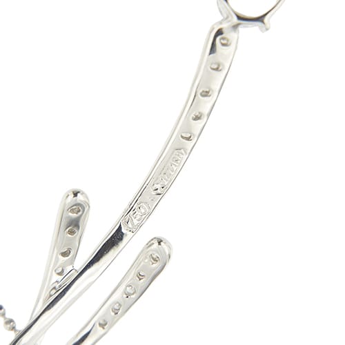 Collier Collier - Pendentif en or blanc 18 ct avec topaze et diamants 58 Facettes 41468