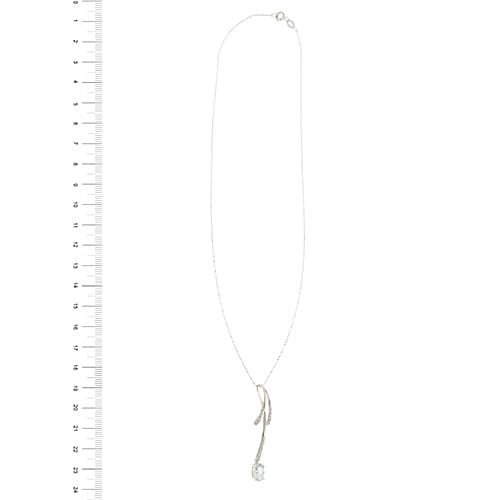 Collier Collier - Pendentif en or blanc 18 ct avec topaze et diamants 58 Facettes 41468
