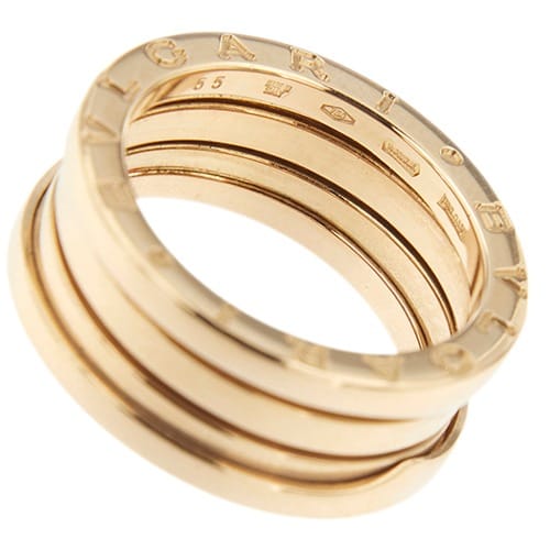 Bague 55 Bulgari B.zero1 - Bague alliance à deux bandes en or rose 58 Facettes 37194