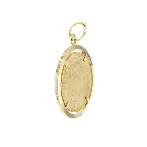 Pendentif Pendentif - Souverain anglais 1958 en or jaune 58 Facettes 39495