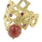 Bague Bague - Corail cabochon et rubis en or jaune 18 ct 58 Facettes 39754