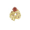 Bague Bague - Corail cabochon et rubis en or jaune 18 ct 58 Facettes 39754