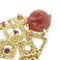 Bague Bague - Corail cabochon et rubis en or jaune 18 ct 58 Facettes 39754
