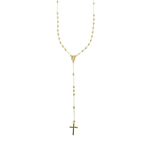 Collier Collier chapelet - Collier en or jaune 18 ct avec médaille et croix 58 Facettes 36947
