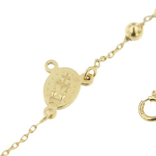 Collier Collier chapelet - Collier en or jaune 18 ct avec médaille et croix 58 Facettes 36947