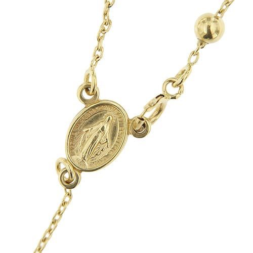 Collier Collier chapelet - Collier en or jaune 18 ct avec médaille et croix 58 Facettes 36947