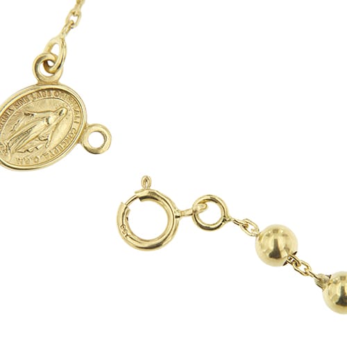 Collier Collier chapelet - Collier en or jaune 18 ct avec médaille et croix 58 Facettes 36947