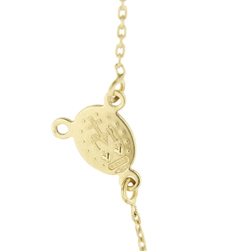 Collier Collier chapelet - Collier en or jaune 18 ct avec médaille et croix 58 Facettes 36947