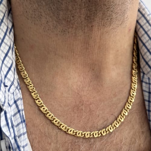 Collier Collier homme - Maille œil de tigre en or jaune 18 ct 58 Facettes 39362