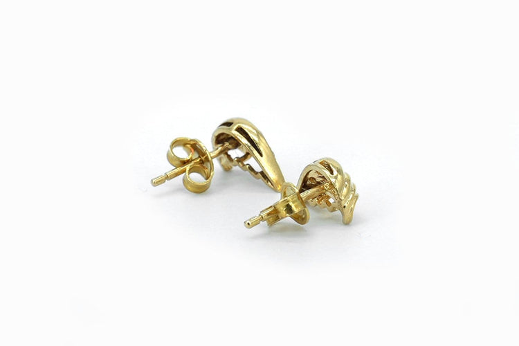 Boucles d'oreilles Puces d'oreilles Ailes en or jaune 18 carats et diamants 58 Facettes Puces d'oreilles 149/9