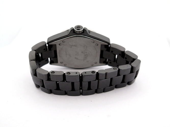 Montre Chanel J12-365 H3840 - Montre automatique en céramique noire sertie de diamants 58 Facettes 274462
