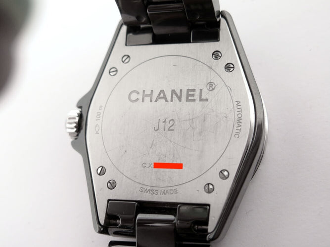 Montre Chanel J12-365 H3840 - Montre automatique en céramique noire sertie de diamants 58 Facettes 274462