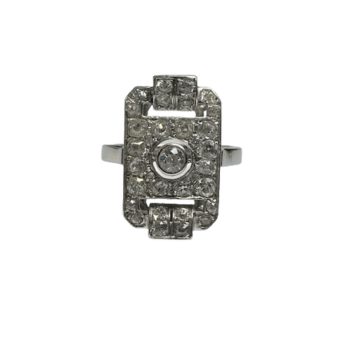 Bague 62 Bague Art déco en or jaune 18K et diamants, taille 62 58 Facettes BO/260150