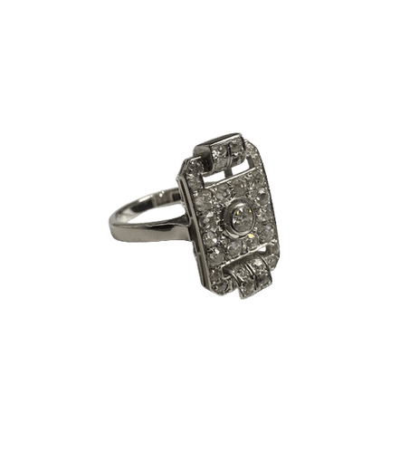 Bague 62 Bague Art déco en or jaune 18K et diamants, taille 62 58 Facettes BO/260150