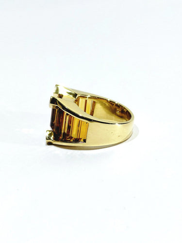 Bague 54 Bague en or jaune 18 carats à citrines et diamants 58 Facettes id: 1751039