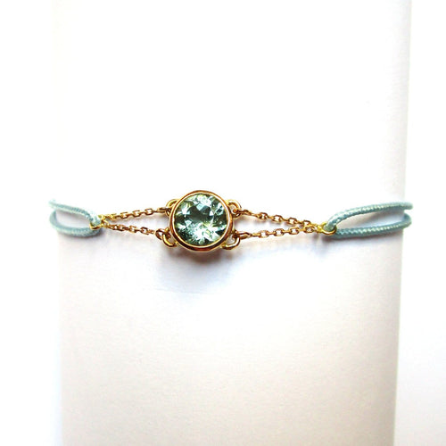 Bracelet Les Petits Acrostiches - Bracelet en or jaune 18k et tourmaline bleu-clair 58 Facettes bracelet-acrostiche-bleu-clair