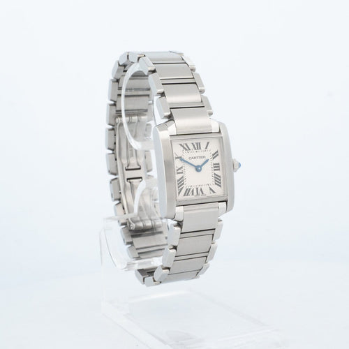 Montre Cartier Tank Française - Montre quartz en acier, cadran romain ivoire 58 Facettes 518