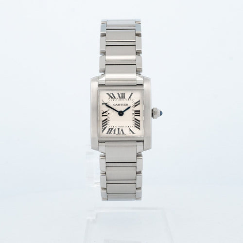 Montre Cartier Tank Française - Montre quartz en acier, cadran romain ivoire 58 Facettes 518