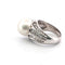 Bague 51 Bague en or blanc 18 ct avec perle et diamants 58 Facettes 81/26 C SHD 31/26