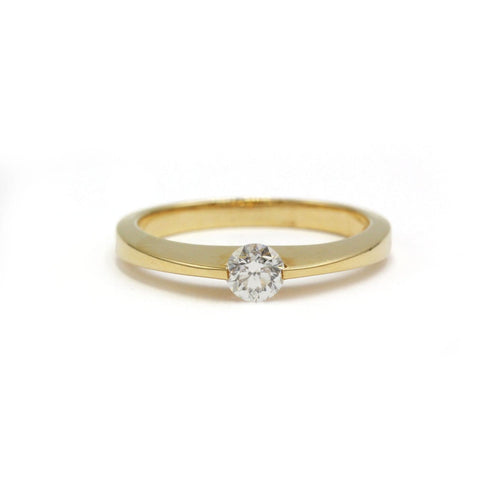 Bague 54 Solitaire - Bague en or jaune 750‰ et diamant 0,27 ct 58 Facettes 260120R