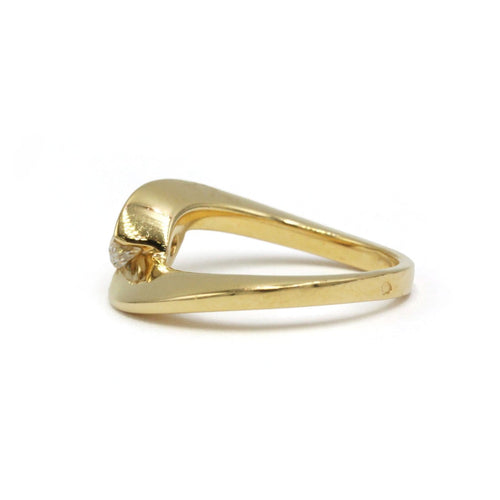 Bague 54 Solitaire - Bague en or jaune 750‰ et diamant ovale 0,35 ct 58 Facettes 260122R