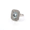 Bague 51 Bague - en or blanc avec aigue-marine et diamants 58 Facettes 103/26 H