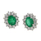 Boucles d'oreilles Boucles d’oreilles - En or blanc 18 ct avec émeraudes et diamants 0,30 ct 58 Facettes G3931