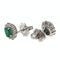 Boucles d'oreilles Boucles d’oreilles - En or blanc 18 ct avec émeraudes et diamants 0,30 ct 58 Facettes G3931