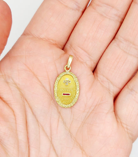 Pendentif Augis - Pendentif médaille d'amour en or 18k, diamant et rubis 58 Facettes A07068