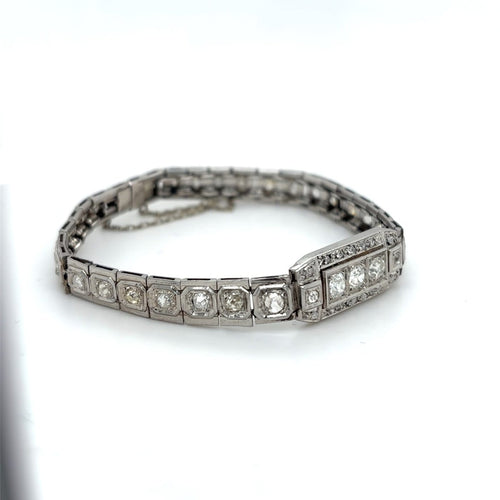 Bracelet Bracelet Art Déco en platine 950 et diamants anciens 58 Facettes BO-16