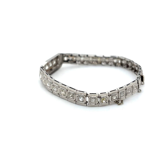 Bracelet Bracelet Art Déco en platine 950 et diamants anciens 58 Facettes BO-16