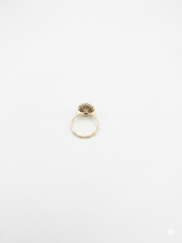 Bague 58 Bague style Pompadour en or jaune 18K au saphir et diamants 58 Facettes LP1882/PNNB