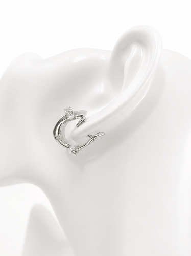 Boucles d'oreilles Boucles d’oreilles style lien pavées de diamants en or gris 18k 58 Facettes LP1885/MNNNB