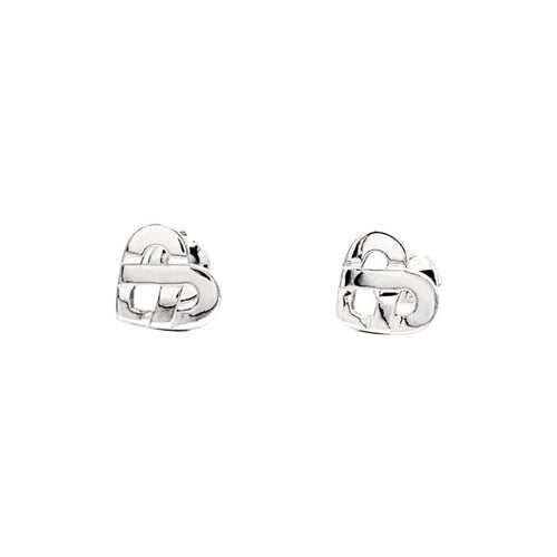 Boucles d'oreilles Boucles d'oreilles Poiray, "Coeur Entrelacé", or blanc. 58 Facettes 35560