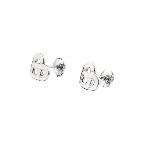 Boucles d'oreilles Boucles d'oreilles Poiray, "Coeur Entrelacé", or blanc. 58 Facettes 35560