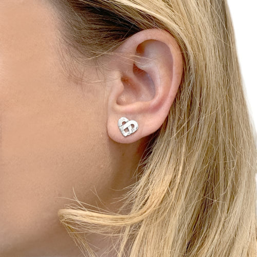 Boucles d'oreilles Boucles d'oreilles Poiray, "Coeur Entrelacé", or blanc. 58 Facettes 35560
