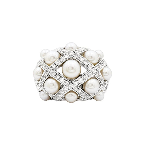 Bague 51 Bague CHANEL, "Baroque", or blanc, diamants. 58 Facettes 35626