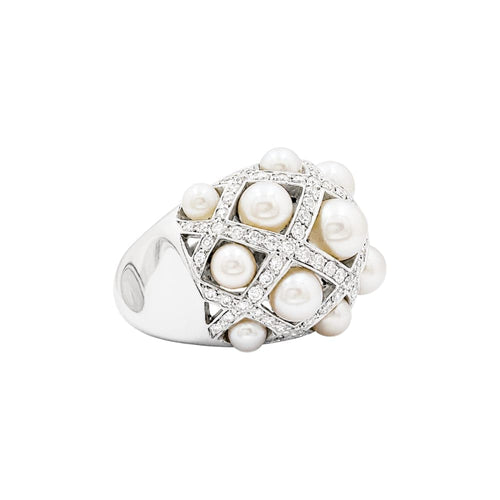 Bague 51 Bague CHANEL, "Baroque", or blanc, diamants. 58 Facettes 35626