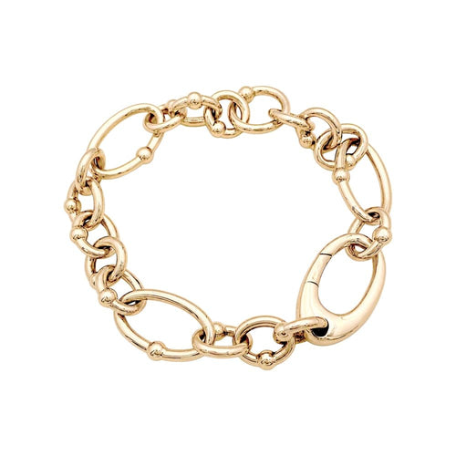 Bracelet Bracelet maillons ovales et circulaires or jaune. 58 Facettes 35589