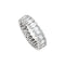 Bague 52 Bague alliance tour complet, platine et diamants taille émeraude. 58 Facettes 35594