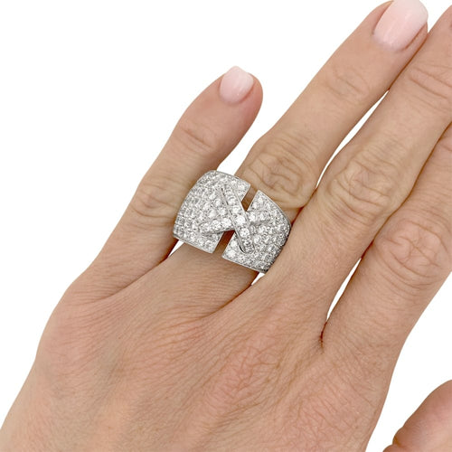 Bague 53 Bague Chaumet, "Liens XL", or blanc, diamants. 58 Facettes 35622