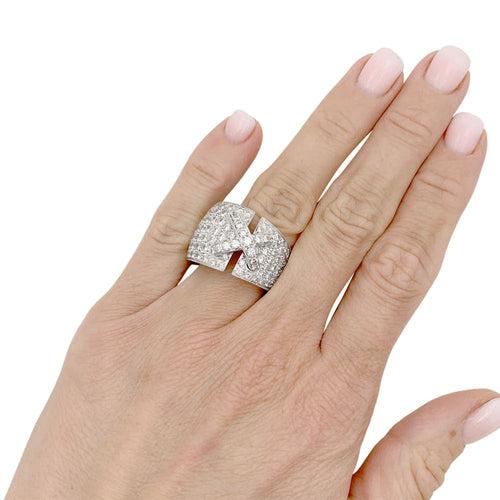 Bague 53 Bague Chaumet, "Liens XL", or blanc, diamants. 58 Facettes 35622