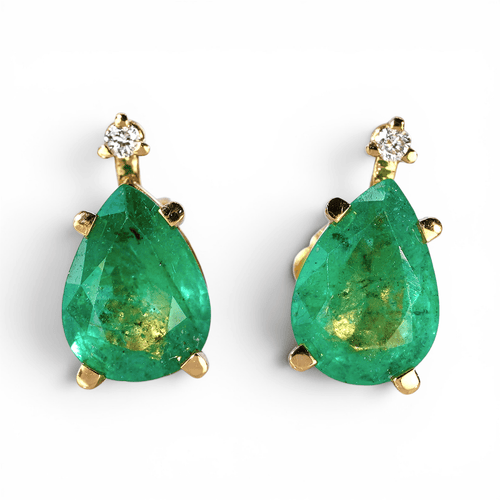Boucles d'oreilles Boucles d'oreilles - Émeraudes et diamants en or jaune 18K 58 Facettes E001
