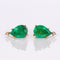 Boucles d'oreilles - Émeraudes et diamants en or jaune 18K