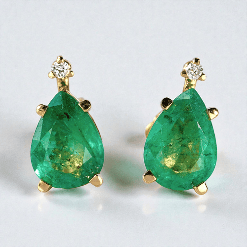 Boucles d'oreilles Boucles d'oreilles - Émeraudes et diamants en or jaune 18K 58 Facettes E001