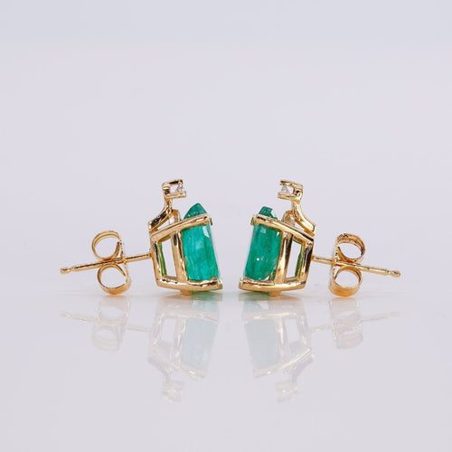 Boucles d'oreilles Boucles d'oreilles - Émeraudes et diamants en or jaune 18K 58 Facettes E001