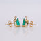 Boucles d'oreilles - Émeraudes et diamants en or jaune 18K