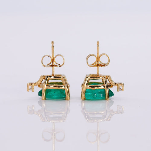 Boucles d'oreilles Boucles d'oreilles - Émeraudes et diamants en or jaune 18K 58 Facettes E001