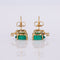 Boucles d'oreilles - Émeraudes et diamants en or jaune 18K